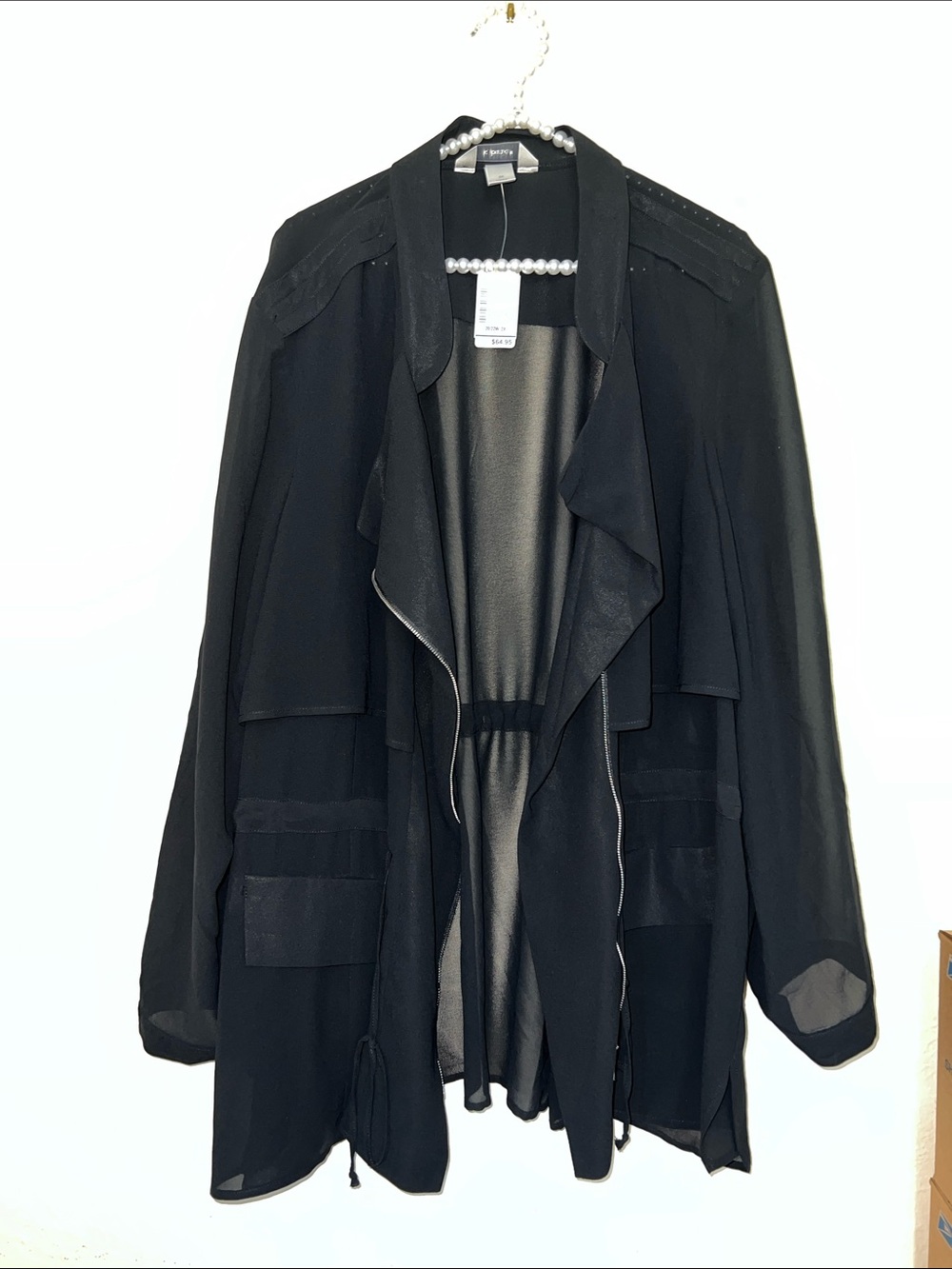 Cj Banks 2X black sheer jacket top NWT 20/22W